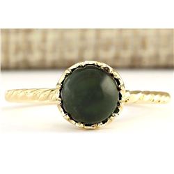 1.50 CTW Natural Green Tourmaline Ring In 18K Yellow Gold