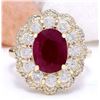 Image 1 : 4.78 CTW Natural Ruby 14K Solid Yellow Gold Diamond Ring