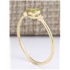 Image 3 : 0.58 CTW Natural Peridot And Diamond Ring In 18K Yellow Gold