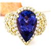 Image 1 : 7.73 CTW Natural Tanzanite 14K Solid Yellow Gold Diamond Ring
