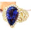 Image 2 : 7.73 CTW Natural Tanzanite 14K Solid Yellow Gold Diamond Ring