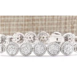3.75 CTW Natural Diamond Bracelet In 18K White Gold