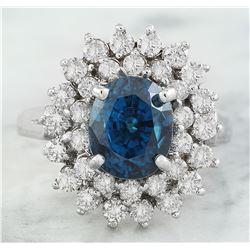 6.30 CTW Zircon 18K White Gold Diamond Ring