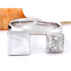 0.15 CTW Natural Diamond 14K Solid White Gold Ring
