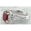 Image 6 : 2.30 CTW Ruby 14K White Gold Diamond Ring