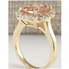 Image 3 : 3.75 CTW Natural Morganite And Diamond Ring 14K Solid Yellow Gold