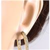 Image 3 : 3.20 CTW Natural Diamond Hoop Earrings 14k Solid Yellow Gold