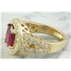 Image 4 : 3.70 CTW Ruby 14K Yellow Gold Diamond Ring