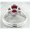 Image 4 : 2.30 CTW Ruby 18K White Gold Diamond Ring