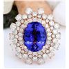 Image 1 : 13.27 CTW Natural Tanzanite 18K Solid Rose Gold Diamond Ring