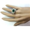 Image 4 : 4.78 CTW Natural Emerald And Diamond Ring In 18K White Gold