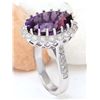Image 4 : 12.32 CTW Natural Amethyst 18K Solid White Gold Diamond Ring