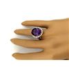 Image 5 : 12.32 CTW Natural Amethyst 18K Solid White Gold Diamond Ring