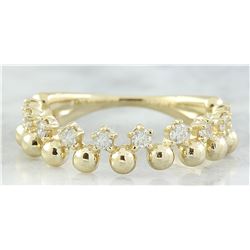 0.40 CTW Diamond 18K Yellow Gold Bubble Ring