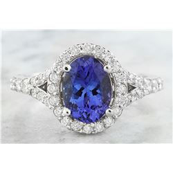 2.66 CTW Tanzanite 14K White Gold Diamond Ring