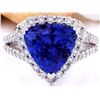 Image 1 : 5.03 CTW Natural Tanzanite 14K Solid White Gold Diamond Ring