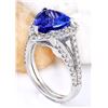 Image 4 : 5.03 CTW Natural Tanzanite 14K Solid White Gold Diamond Ring