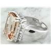 Image 6 : 11.20 CTW Morganite 18K White Gold Diamond Ring