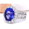 Image 2 : 6.72 CTW Natural Tanzanite 18K Solid White Gold Diamond Ring