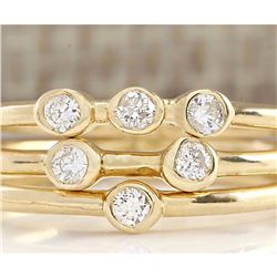 0.24 CTW Diamond Ring In 14k Solid Yellow Gold
