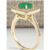 Image 3 : 1.72 CTW Natural Emerald And Diamond Ring 14K Solid Yellow Gold