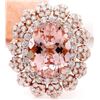 Image 1 : 7.86 CTW Natural Morganite 18K Solid Rose Gold Diamond Ring