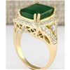 Image 3 : 6.50 CTW Natural Emerald And Diamond Ring In 14k Yellow Gold