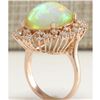 Image 3 : 7.99 CTW Natural Opal And Diamond Ring In 14K Rose Gold