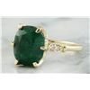 Image 2 : 3.64 CTW Emerald 18K Yellow Gold Diamond Ring