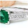 Image 2 : 1.96 CTW Natural Emerald 14K Solid White Gold Diamond Ring