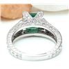 Image 3 : 1.96 CTW Natural Emerald 14K Solid White Gold Diamond Ring