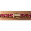Image 3 : 35.62 CTW Natural African Ruby And Diamond Necklace In 18K Yellow Gold
