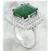 Image 3 : 9.05 CTW Emerald 18K White Gold Diamond Ring