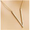 Image 2 : 0.40 CTW Diamond 18K Yellow Gold "V" Necklace