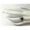 Image 4 : 3.44 CTW Natural Blue Tanzanite And Diamond Ring 14K Solid Yellow Gold