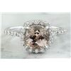 Image 1 : 2.00 CTW Morganite 14K White Gold Diamond Ring