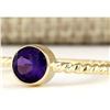 Image 2 : 1.00 CTW Natural Amethyst Ring In 14k Yellow Gold