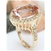 Image 5 : 9.35 CTW Natural Morganite 18K Solid Yellow Gold Diamond Ring