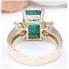Image 3 : 4.20 CTW Natural Emerald 18K Solid Yellow Gold Diamond Ring