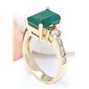Image 4 : 4.20 CTW Natural Emerald 18K Solid Yellow Gold Diamond Ring