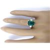 Image 5 : 4.20 CTW Natural Emerald 18K Solid Yellow Gold Diamond Ring