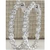 Image 1 : 3.64 CTW Natural Diamond Hoop Earrings 14K Solid White Gold