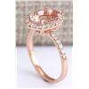 Image 3 : 2.67 CTW Natural Morganite And Diamond Ring In 18K Rose Gold