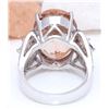Image 3 : 12.56 CTW Natural Morganite 14K Solid White Gold Diamond Ring