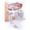 Image 4 : 12.56 CTW Natural Morganite 14K Solid White Gold Diamond Ring