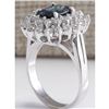 Image 3 : 3.32 CTW Natural Blue Sapphire Diamond Ring 18K Solid White Gold