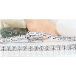 3.25 CTW Natural Diamond 18K Solid White Gold Bracelet