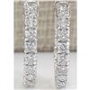 Image 1 : 2.50 CTW Natural Diamond Hoop Earrings In 14k White Gold