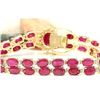 Image 1 : 32.15 CTW Natural Ruby 14K Solid Yellow Gold Diamond Bracelet