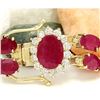 Image 2 : 32.15 CTW Natural Ruby 14K Solid Yellow Gold Diamond Bracelet